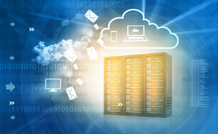Cloud computing technology. 3d illustrationの写真素材