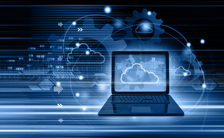 Cloud computing technology. 3d illustrationの写真素材