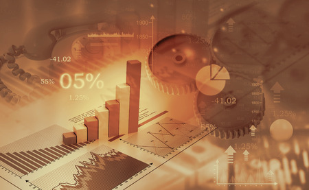 Business graph and charts. 3d illustrationの写真素材
