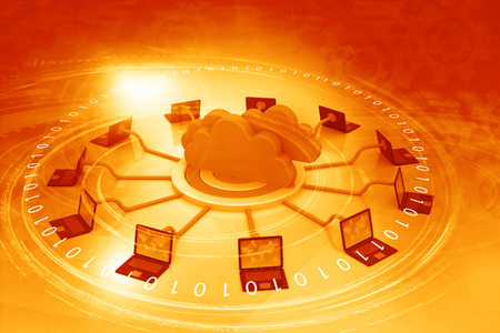 Cloud computing technology. 3d illustrationの写真素材