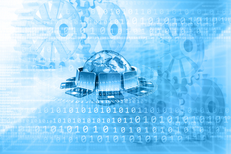 Computer networking technology. 3d illustrationの写真素材