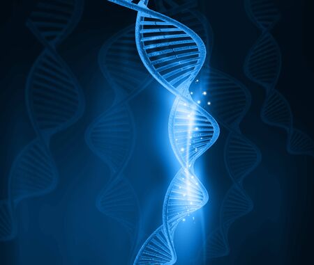 DNA molecules on abstract background. 3d illustrationの写真素材