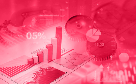 Business graph and charts. 3d illustrationの写真素材