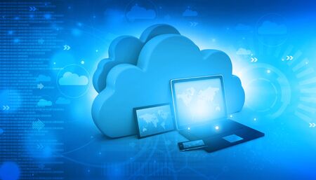Cloud computing concept, 3d render.の写真素材