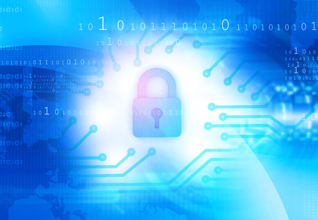 Global Cyber security concept. 3d illustrationの写真素材