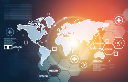 2d illustration of global health care	の写真素材
