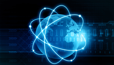 Futuristic background of Global business network, internet, Globalization  concept . 3d illustration	の写真素材