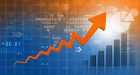 Financial growth chart. 3d illustration の写真素材