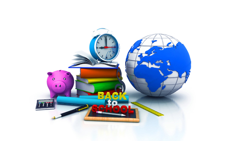 Back to school concept image. 3d illustration の写真素材