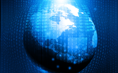 Global technology background, digital world. Digital illustrationの写真素材