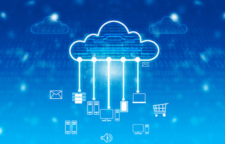 Cloud computing concept. Digital illustrationの写真素材