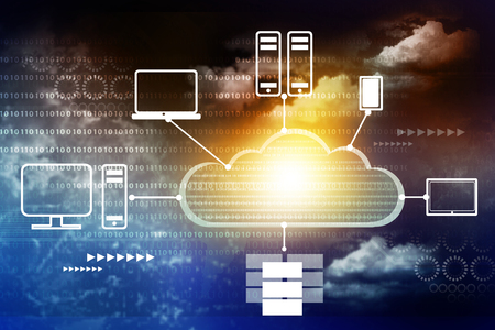 Cloud computing concept. Digital illustrationの写真素材