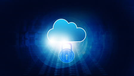 Cloud computing security concept. Digital illustrationの写真素材