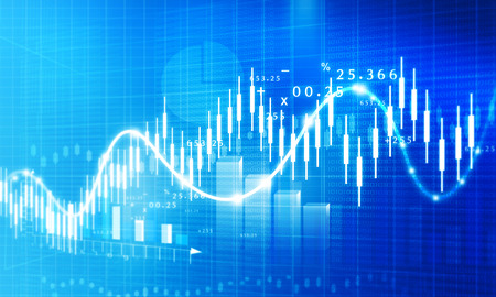 Stock market growth chart. Digital illustrationの写真素材