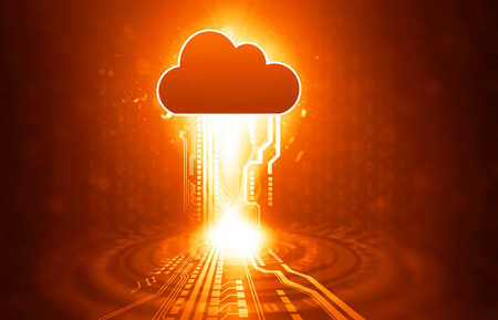 Cloud computing concept. Digital illustrationの写真素材
