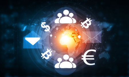 global money exchange background. 3d illustrationの写真素材