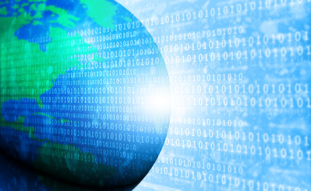 Abstract binary earth. 3d illustrationの写真素材