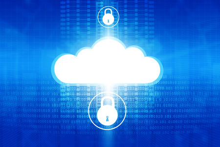Cloud securty technology concept. Digital illustrationの写真素材
