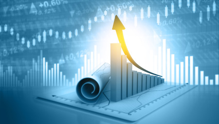 3d illustration of economic growth backgroundの写真素材