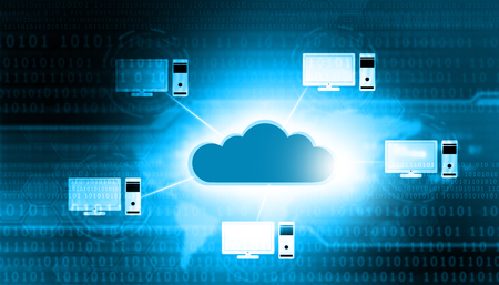 Cloud computing concept. Digital illustrationの写真素材