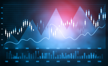 Financial stock market  graph. Digital illustrationの写真素材