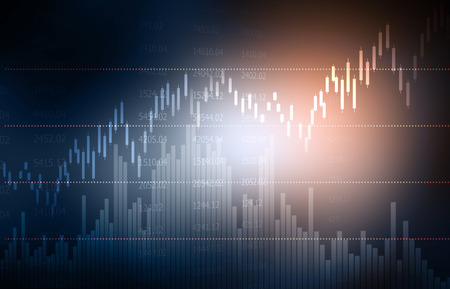 Financial stock market graphs and chart. Digital illustrationの写真素材
