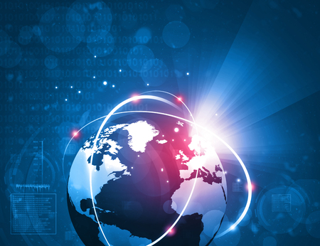 Global internet connection background. 3d illustrationの写真素材