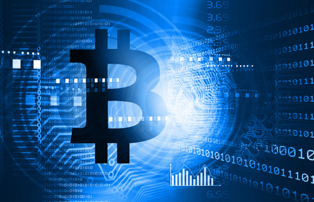bitcoin background. 3d illustrationの写真素材