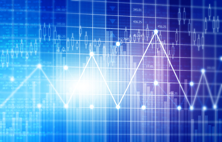 Financial stock market graphs and chart. Digital illustrationの写真素材