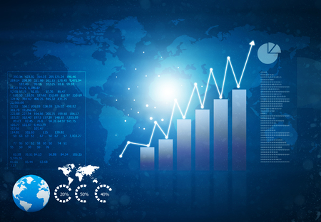 Financial growth graph. 3d illustrationの写真素材