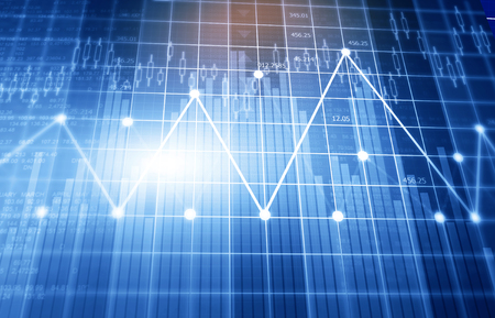 Fnancial stock market graphs and chart. Digital illustrationの写真素材