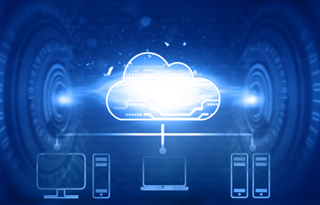 Cloud computing concept. Digital illustrationの写真素材