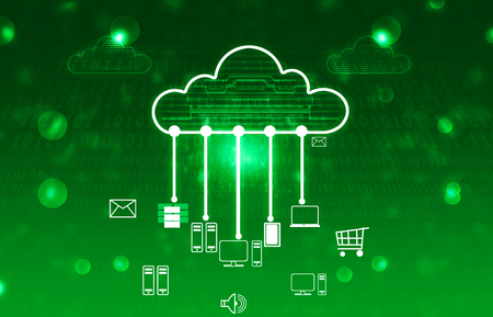 Cloud computing concept. Digital illustrationの写真素材