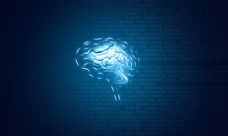 Artificial intelligent concept. Digital illustrationの写真素材