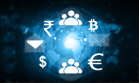 global money exchange background. 3d illustrationの写真素材