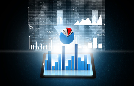 Business charts and graph. 3d illustrationの写真素材