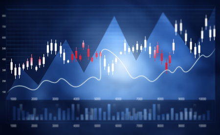 Financial stock market  graph. Digital illustrationの写真素材
