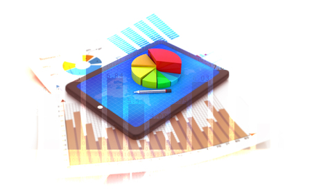 Financial growth graph. 3d illustrationの写真素材