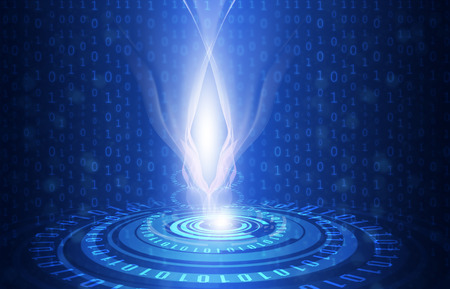 Internet technology background. Digital illustrationの写真素材