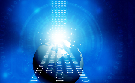 Global technology background, digital world. Digital illustrationの写真素材