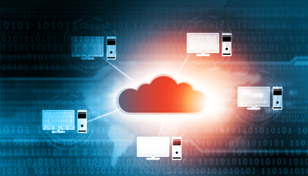 Cloud computing concept. Digital illustrationの写真素材