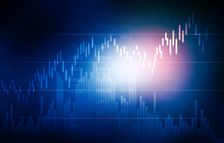 Financial stock market graphs and chart. Digital illustrationの写真素材