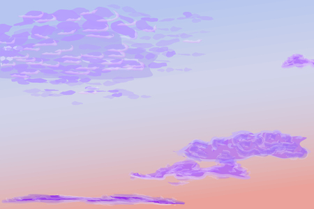 Sunset sky with high spindrift clouds, vector illustrationのイラスト素材