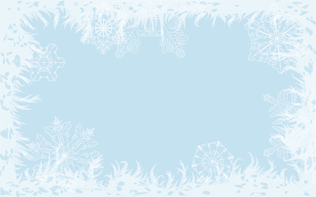 Winter frame with frosted glass, vector illustrationのイラスト素材