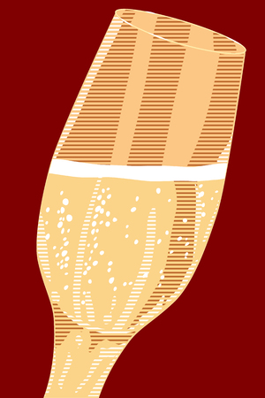 Glass of champagne, vector illustrationのイラスト素材