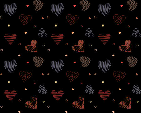 Seamless vector pattern with hearts, vector illustration