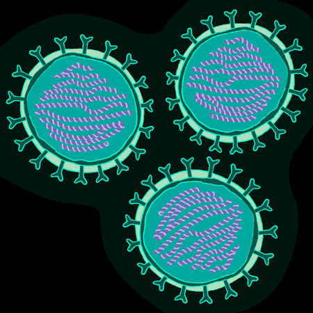 Rotavirus on dark background, vector illustrationのイラスト素材