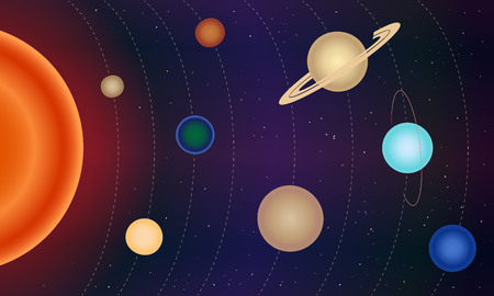Model of Solar system, vector illustrationのイラスト素材