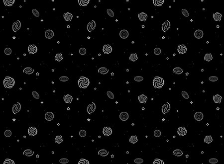 Seamless pattern with galaxies, vector illustration