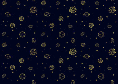 Seamless pattern with galaxies, vector illustration